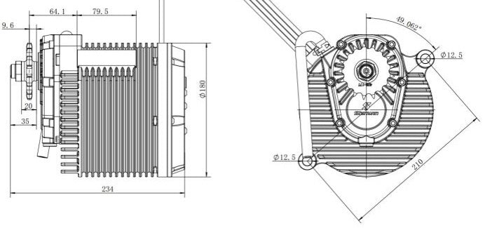 Moteur 72v 12kw nominal / 25kw max